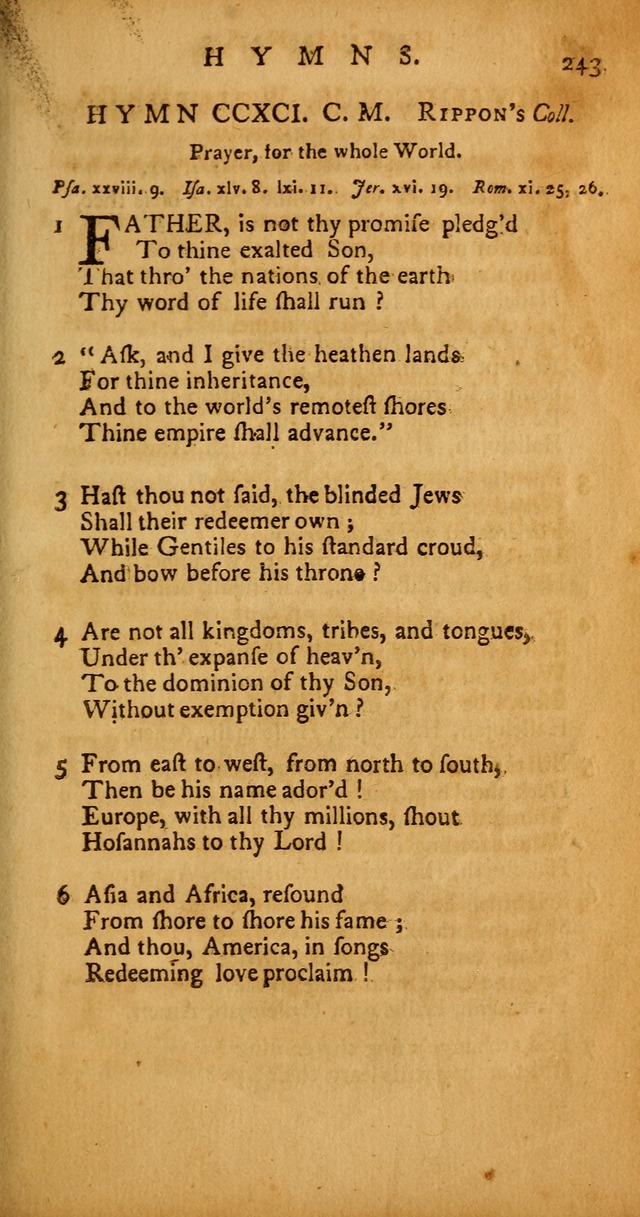 Psalms, Hymns and Spiritual Songs: selected and original, designed for the use of the Church Universal in public and private devotion page 243