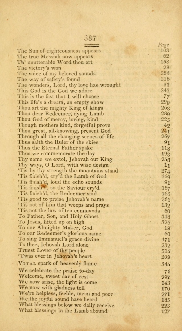 Psalms, Hymns and Spiritual Songs: selected and designed for the use of  the church universal, in public and private devotion; with an appendix, containing the original hymns omitted in the last ed. page 389