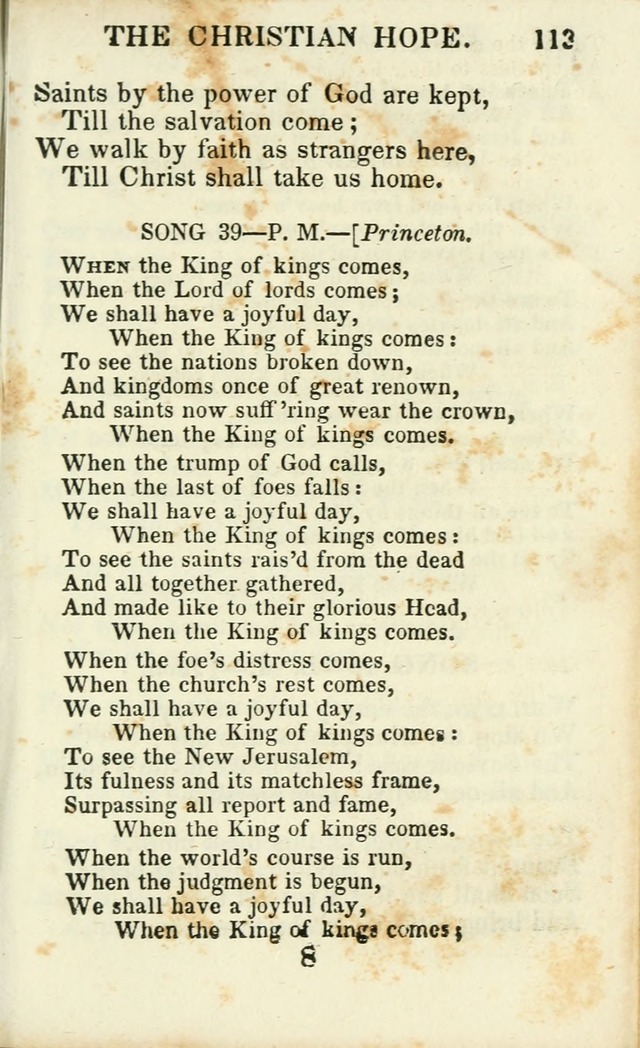 Psalms, Hymns and Spiritual Songs, Original and Selected. (14th stereotype ed.) page 113