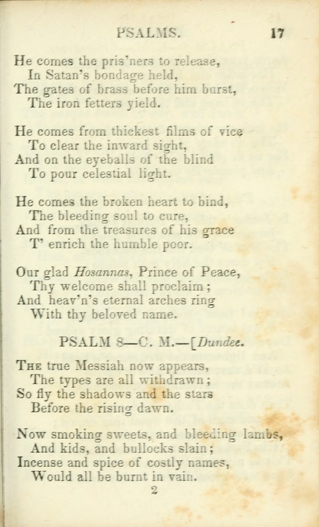 Psalms, Hymns and Spiritual Songs, Original and Selected. (14th stereotype ed.) page 17