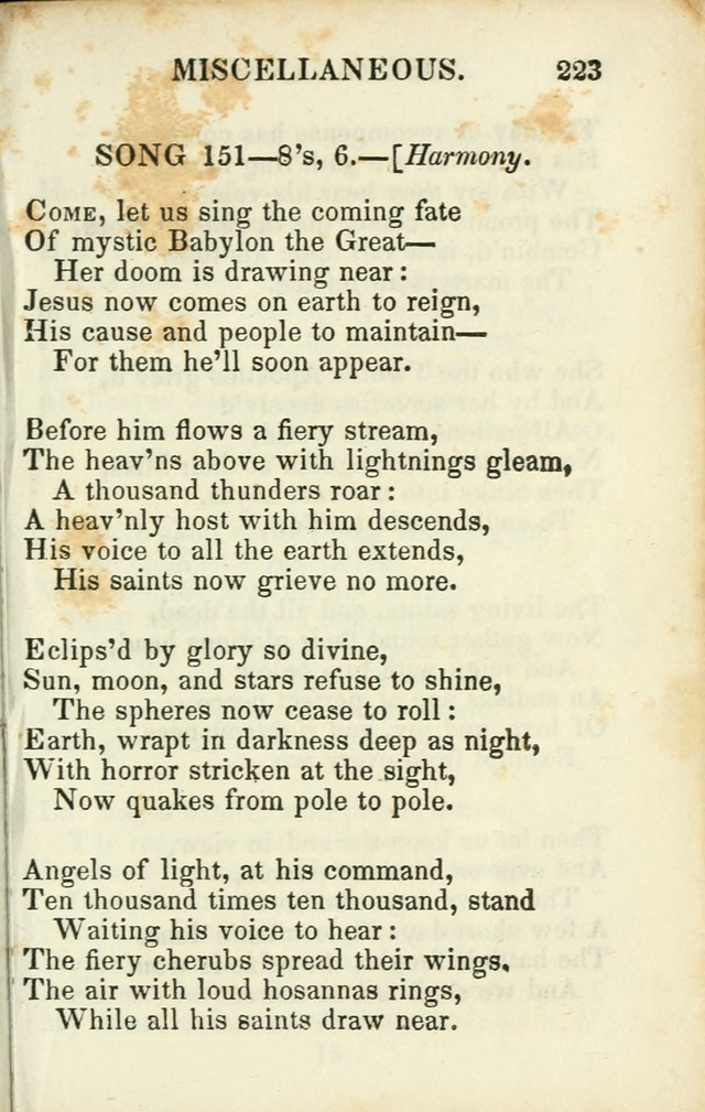 Psalms, Hymns and Spiritual Songs, Original and Selected. (14th stereotype ed.) page 223