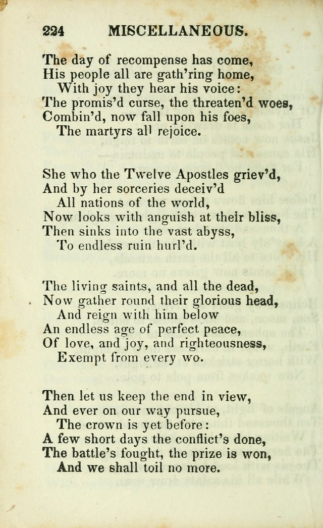 Psalms, Hymns and Spiritual Songs, Original and Selected. (14th stereotype ed.) page 224