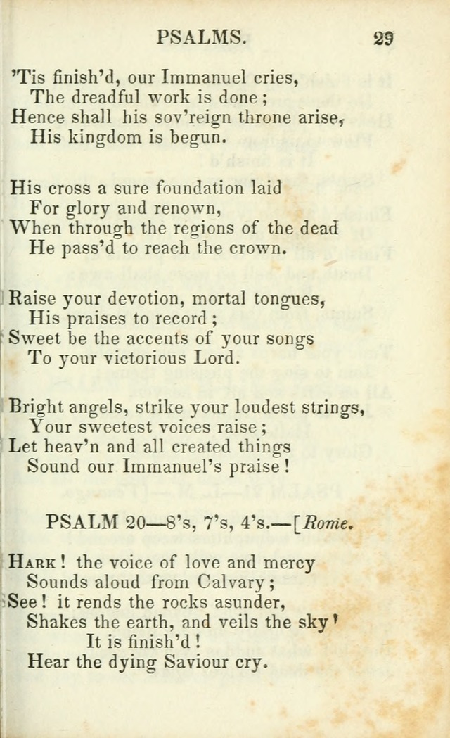 Psalms, Hymns and Spiritual Songs, Original and Selected. (14th stereotype ed.) page 29