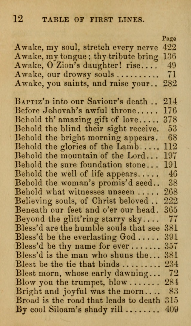 Psalms, Hymns and Spiritual Songs, Original and Selected. (7th ed.) page 12