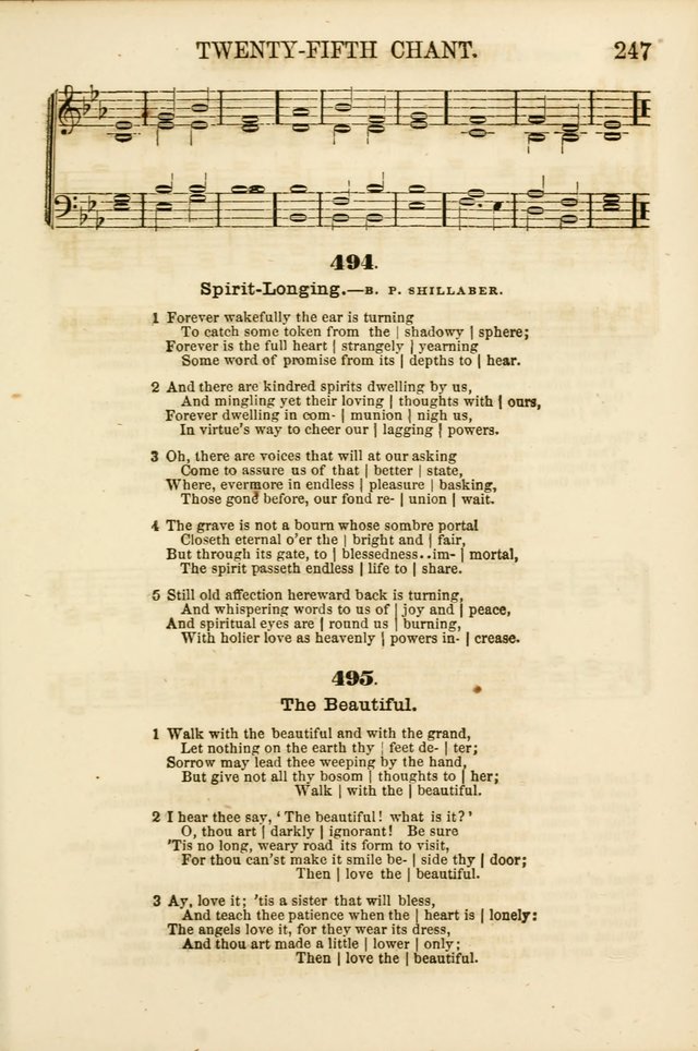 The Psalms of Life: A Compilation of Psalms, Hymns, Chants, Anthems, &c. Embodying the Spiritual, Progressive and Reformatory Sentiment of the Present Age page 247