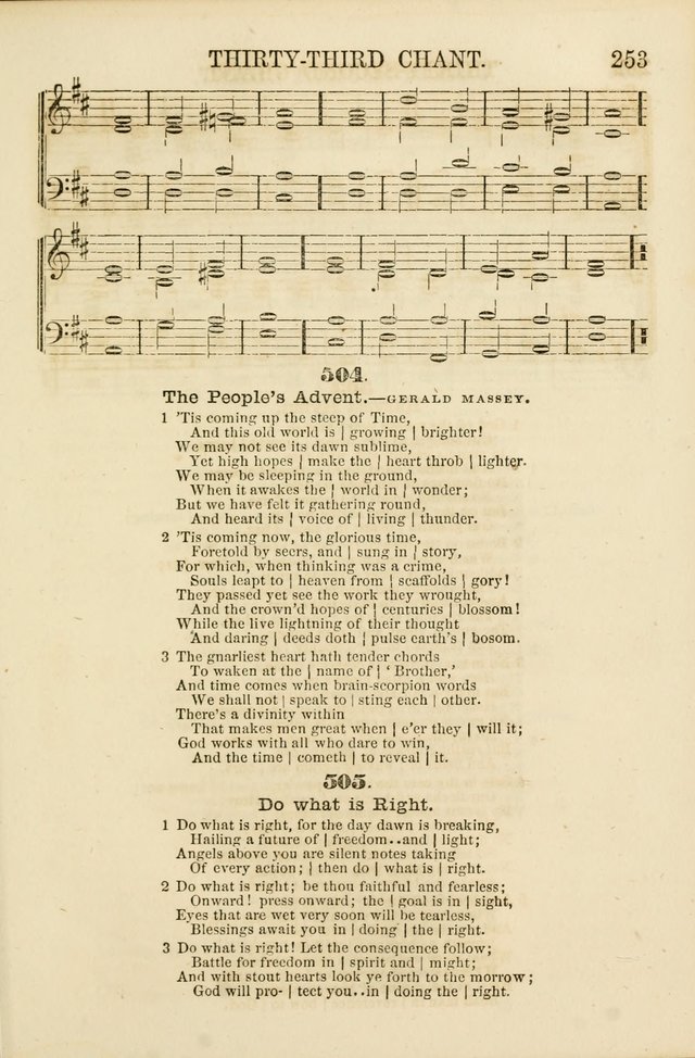 The Psalms of Life: A Compilation of Psalms, Hymns, Chants, Anthems, &c. Embodying the Spiritual, Progressive and Reformatory Sentiment of the Present Age page 253
