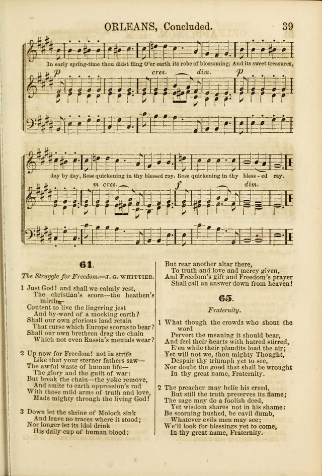 The Psalms of Life: A Compilation of Psalms, Hymns, Chants, Anthems, &c. Embodying the Spiritual, Progressive and Reformatory Sentiment of the Present Age page 39