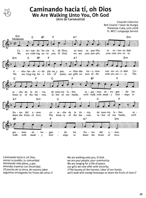 Paz en Nuestra Tierra: Canciones para el Camino desde América Latina / Peace on Earth: Songs for the Journey from Latin America page 19