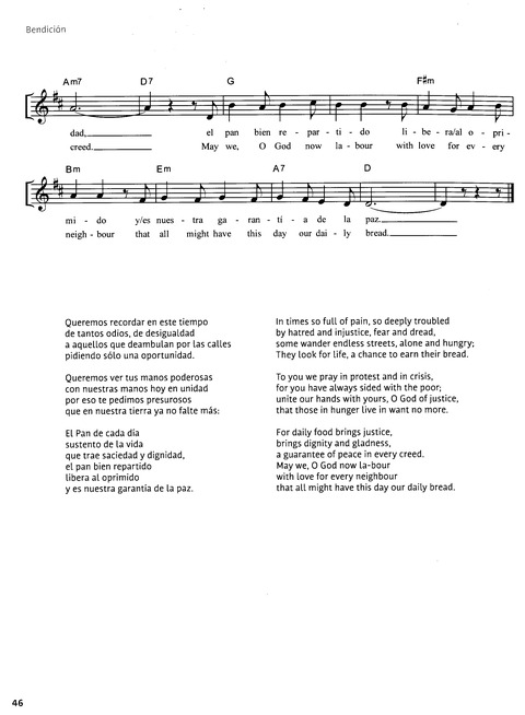 Paz en Nuestra Tierra: Canciones para el Camino desde América Latina / Peace on Earth: Songs for the Journey from Latin America page 40