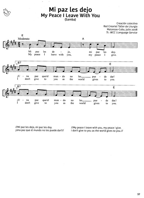 Paz en Nuestra Tierra: Canciones para el Camino desde América Latina / Peace on Earth: Songs for the Journey from Latin America page 51