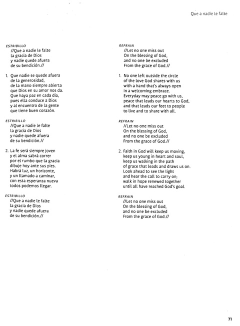 Paz en Nuestra Tierra: Canciones para el Camino desde América Latina / Peace on Earth: Songs for the Journey from Latin America page 65
