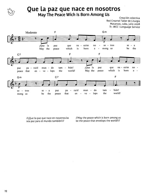 Paz en Nuestra Tierra: Canciones para el Camino desde América Latina / Peace on Earth: Songs for the Journey from Latin America page 66