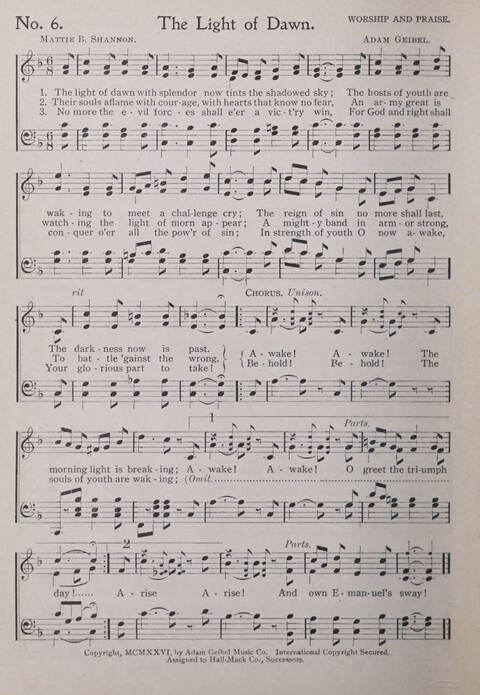 Praise and Service Songs for Sunday Schools page 6