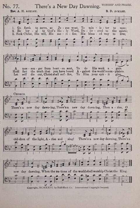 Praise and Service Songs for Sunday Schools page 73