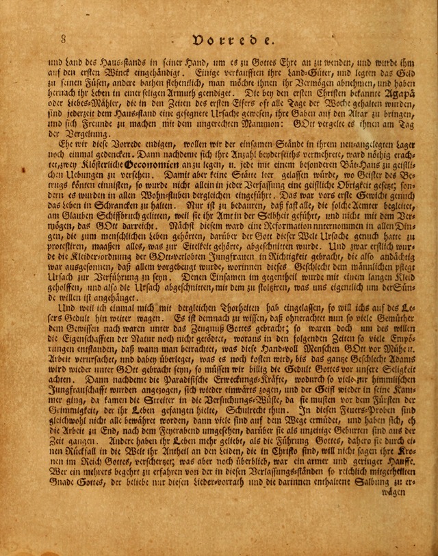 Paradisisches Wunder-Spiel: welches sich in diesen letzen zeiten und tagen in denen abend, ländischen welt-theisen, als en vorspiel der nemen welt hervorgethan page 8