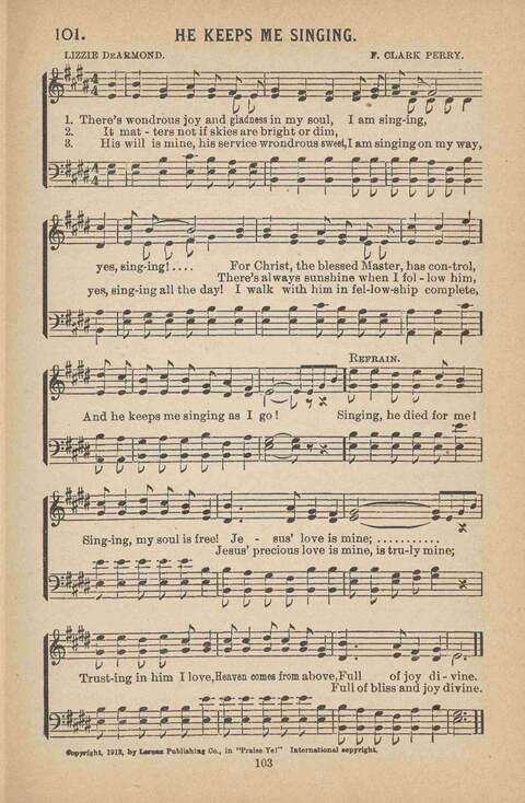 Praise Ye: a collection of sacred songs page 103