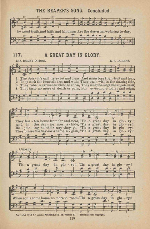 Praise Ye: a collection of sacred songs page 119
