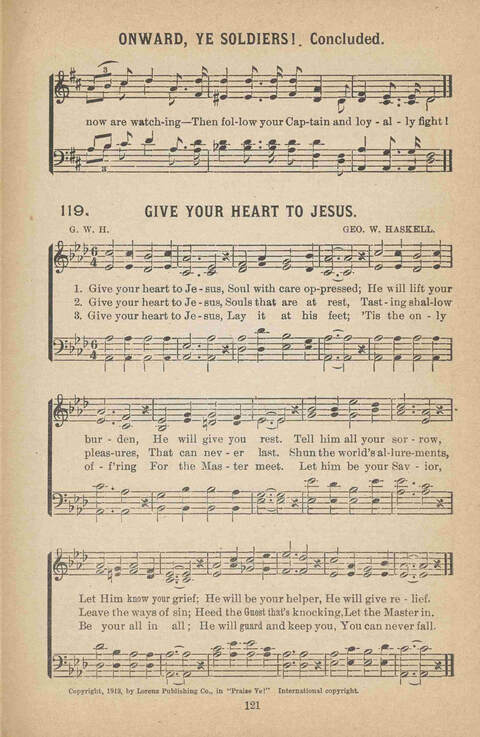 Praise Ye: a collection of sacred songs page 121