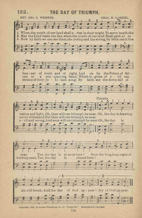 Praise Ye: a collection of sacred songs page 124