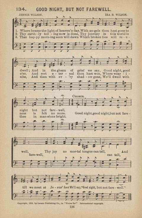 Praise Ye: a collection of sacred songs page 136