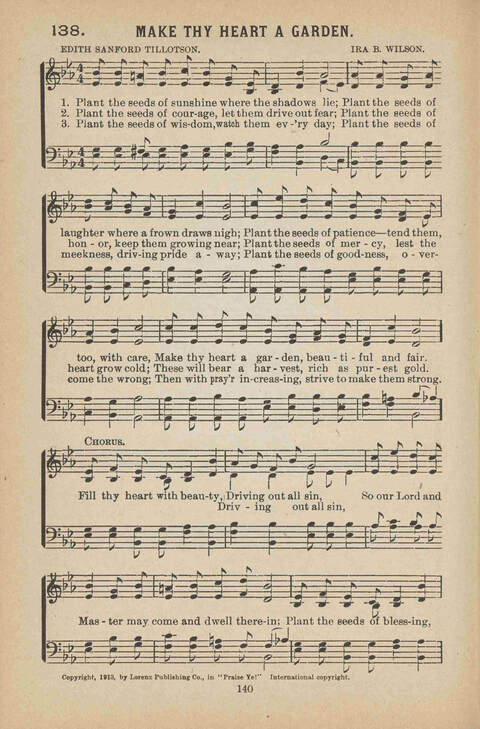 Praise Ye: a collection of sacred songs page 140