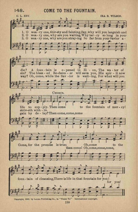 Praise Ye: a collection of sacred songs page 150