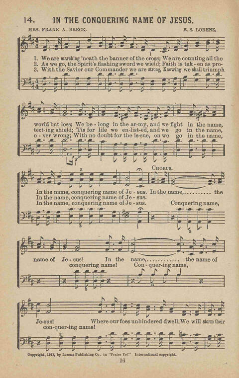 Praise Ye: a collection of sacred songs page 16