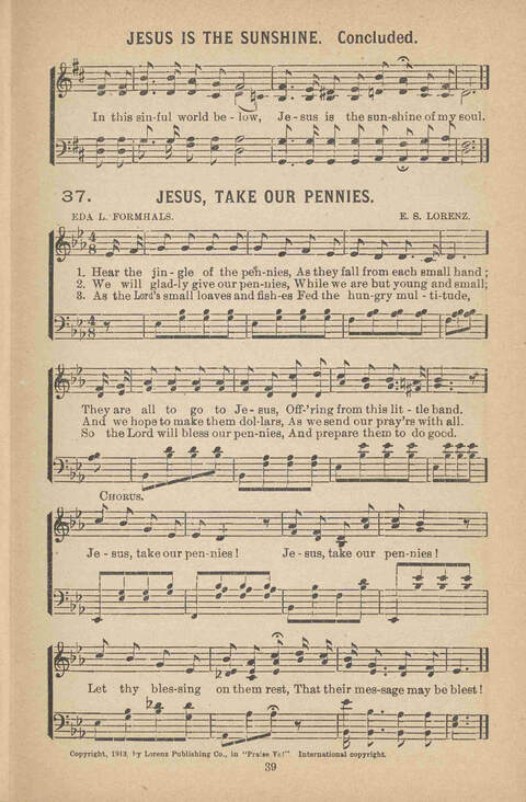 Praise Ye: a collection of sacred songs page 39