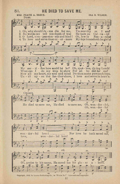 Praise Ye: a collection of sacred songs page 53