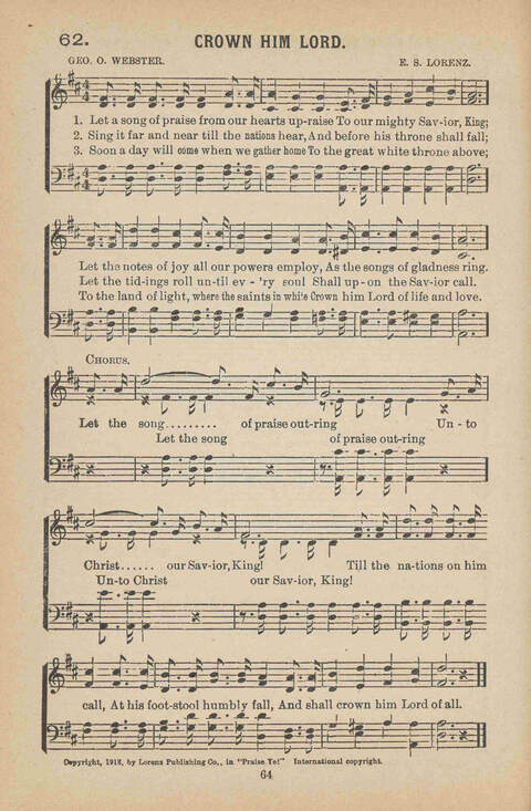 Praise Ye: a collection of sacred songs page 64