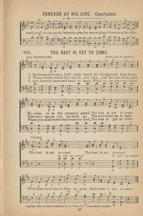 Praise Ye: a collection of sacred songs page 67