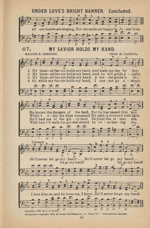 Praise Ye: a collection of sacred songs page 69