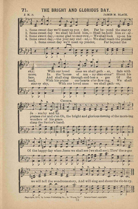 Praise Ye: a collection of sacred songs page 73