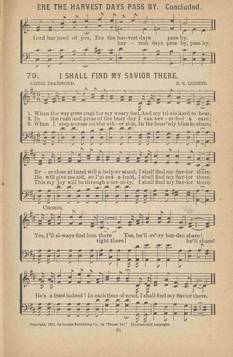Praise Ye: a collection of sacred songs page 81