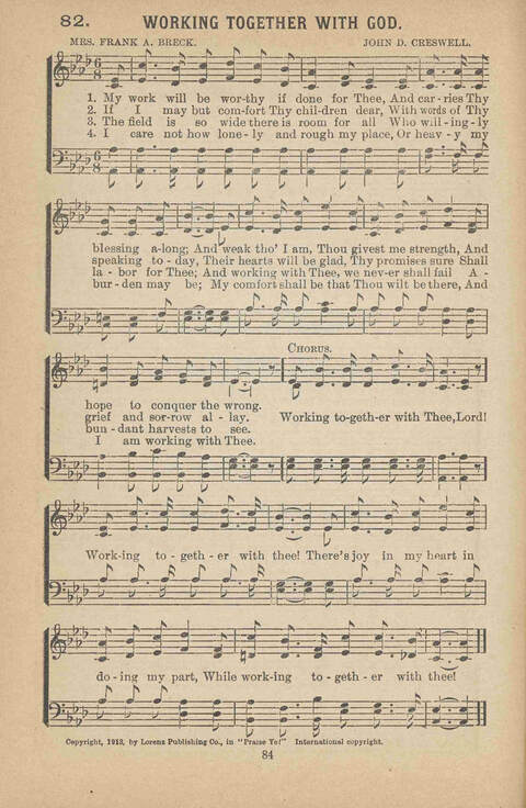 Praise Ye: a collection of sacred songs page 84