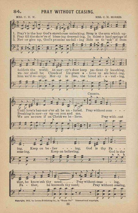 Praise Ye: a collection of sacred songs page 86