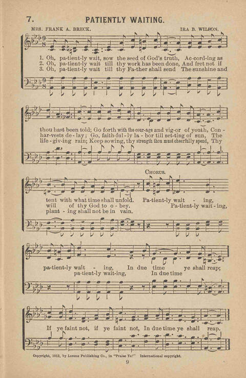 Praise Ye: a collection of sacred songs page 9