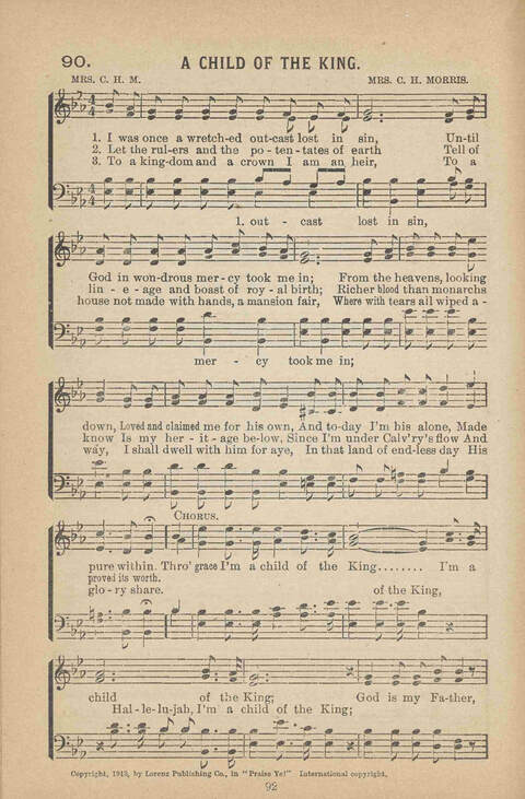 Praise Ye: a collection of sacred songs page 92