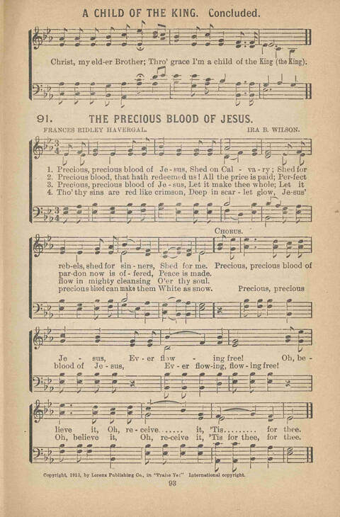 Praise Ye: a collection of sacred songs page 93