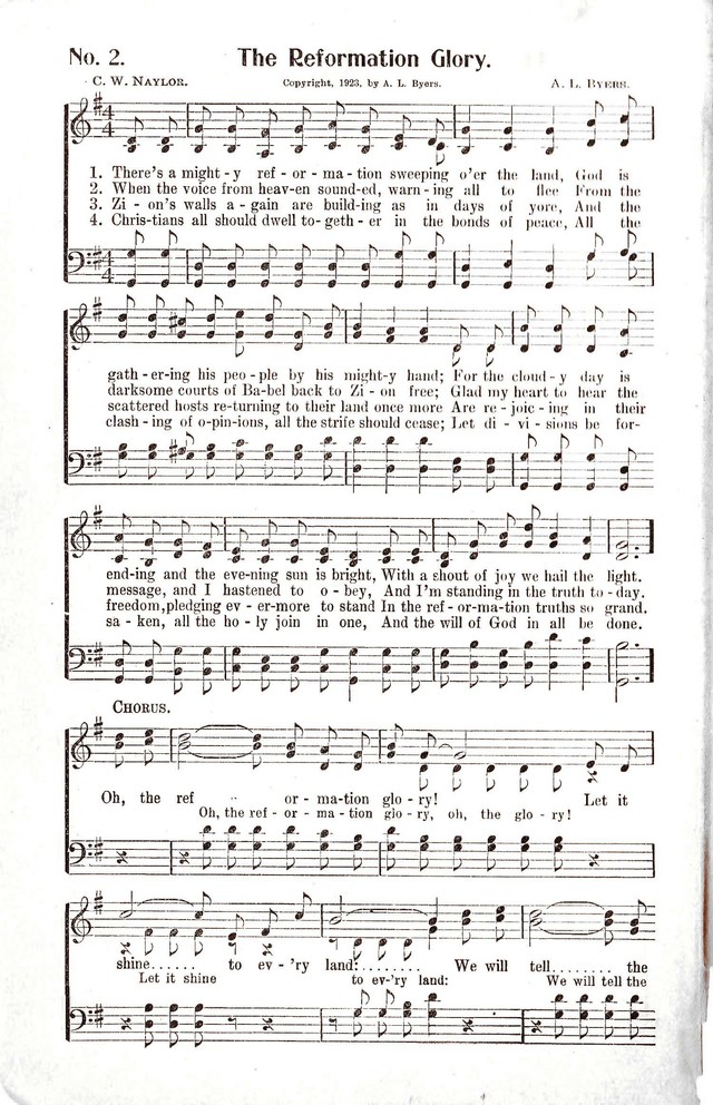 Reformation Glory: a new and inspiring collection of gospel hymns for evangelistic services page 2