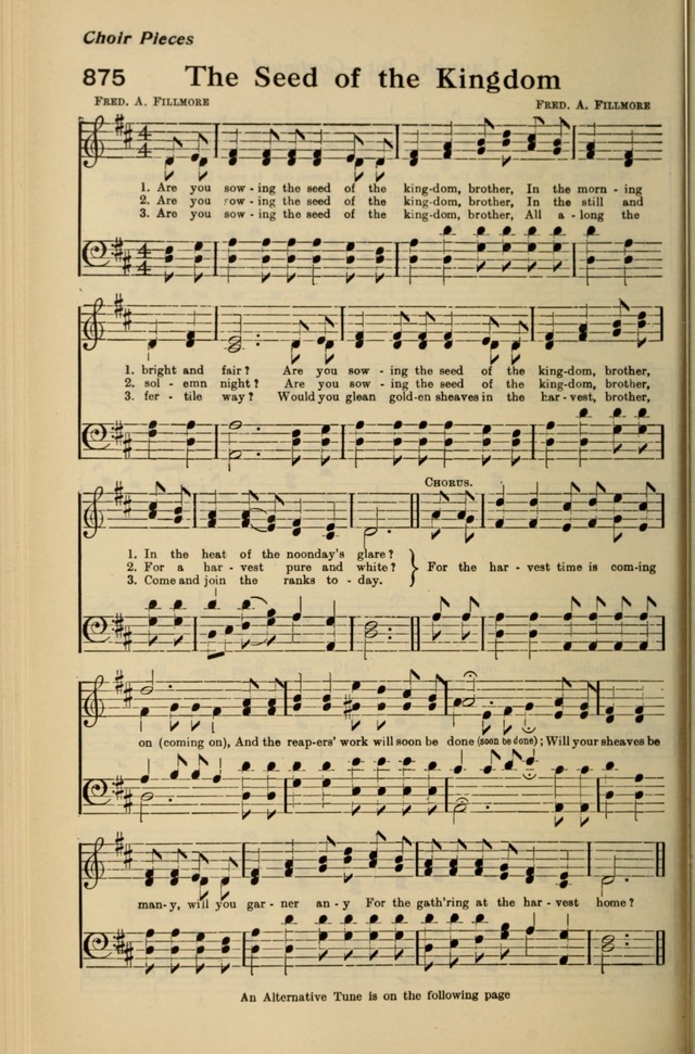 Redemption Songs: a choice collection of 1000 hymns and choruses for evangelistic meetings, solo singers, choirs and the home page 1066