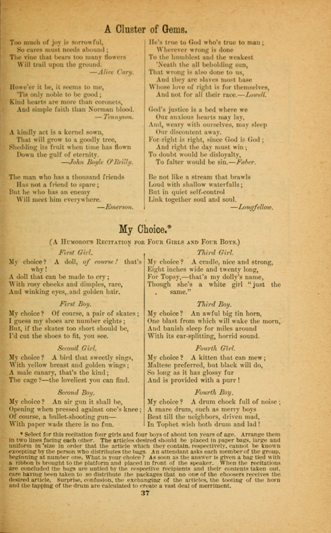 Recitations Song and Story: for Sunday and day schools, primary and intermediate Departments page 37