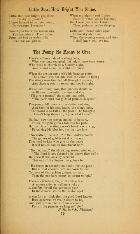 Recitations Song and Story: for Sunday and day schools, primary and intermediate Departments page 79
