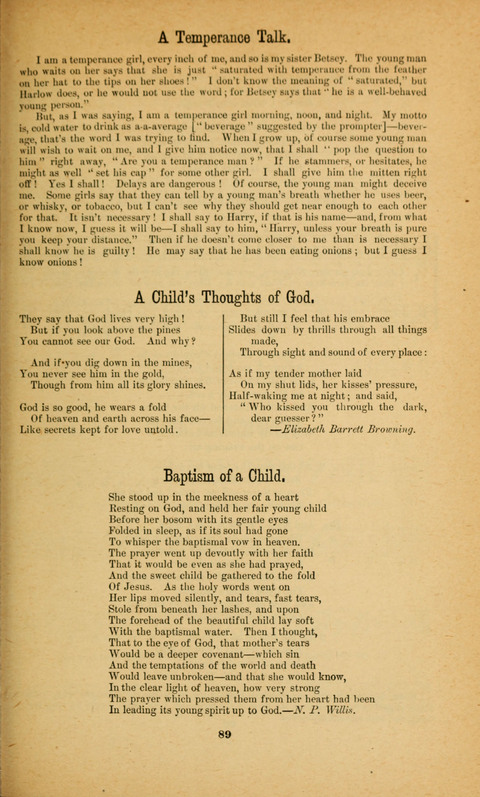Recitations Song and Story: for Sunday and day schools, primary and intermediate Departments page 89