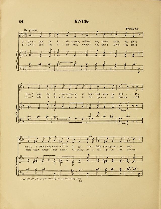 Songs for Little People: for use in Sunday-School, the kindergarten and the home page 56
