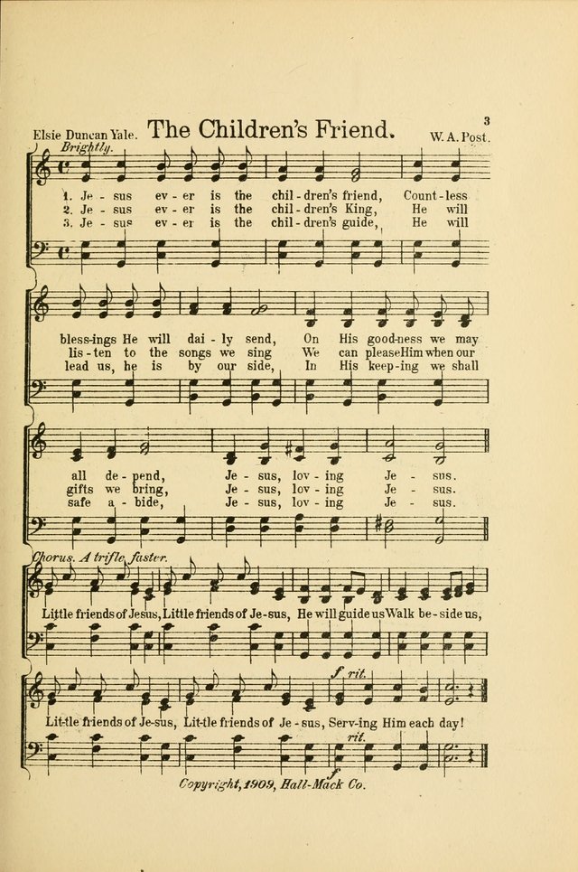Songs for Little Singers: A Collection of easy pieces for Beginners and Primary Departments of the Sunday School and for use at home page 3
