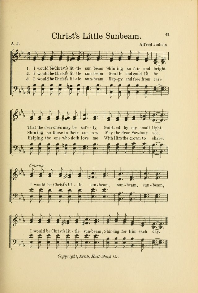 Songs for Little Singers: A Collection of easy pieces for Beginners and Primary Departments of the Sunday School and for use at home page 41