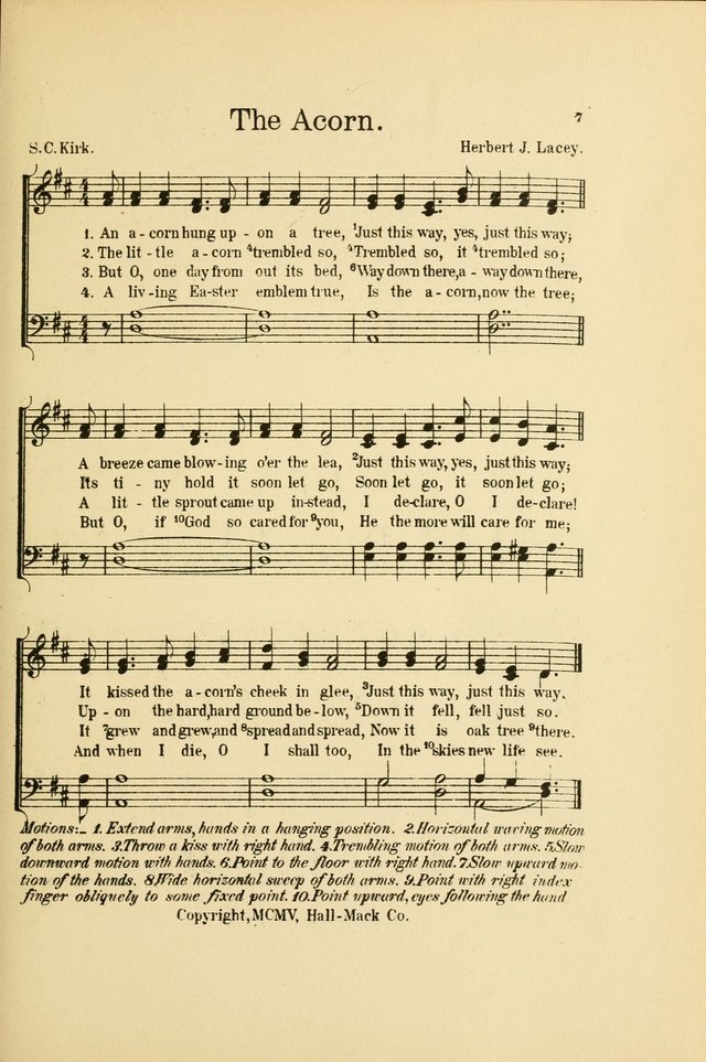 Songs for Little Singers: A Collection of easy pieces for Beginners and Primary Departments of the Sunday School and for use at home page 7