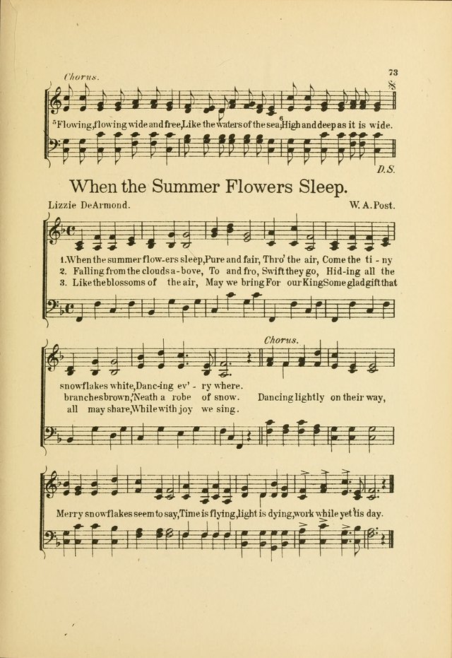 Songs for Little Singers: A Collection of easy pieces for Beginners and Primary Departments of the Sunday School and for use at home page 73