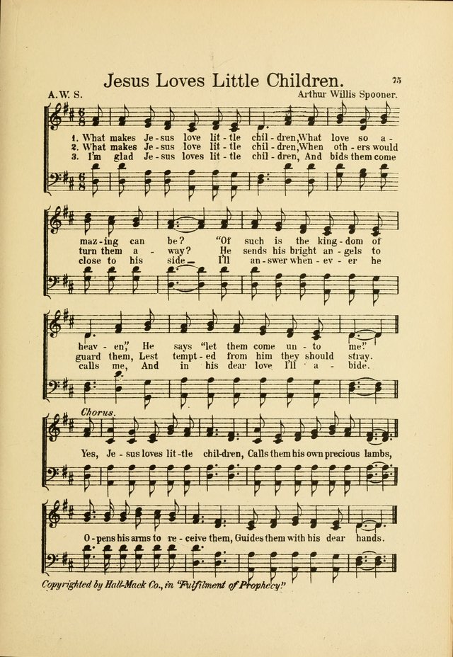 Songs for Little Singers: A Collection of easy pieces for Beginners and Primary Departments of the Sunday School and for use at home page 75